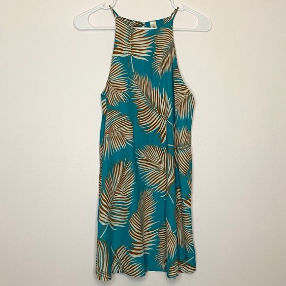 Mahina Dresses & Skirts - Mahina Hawaii High Neck Tropical Leaf Dress Small